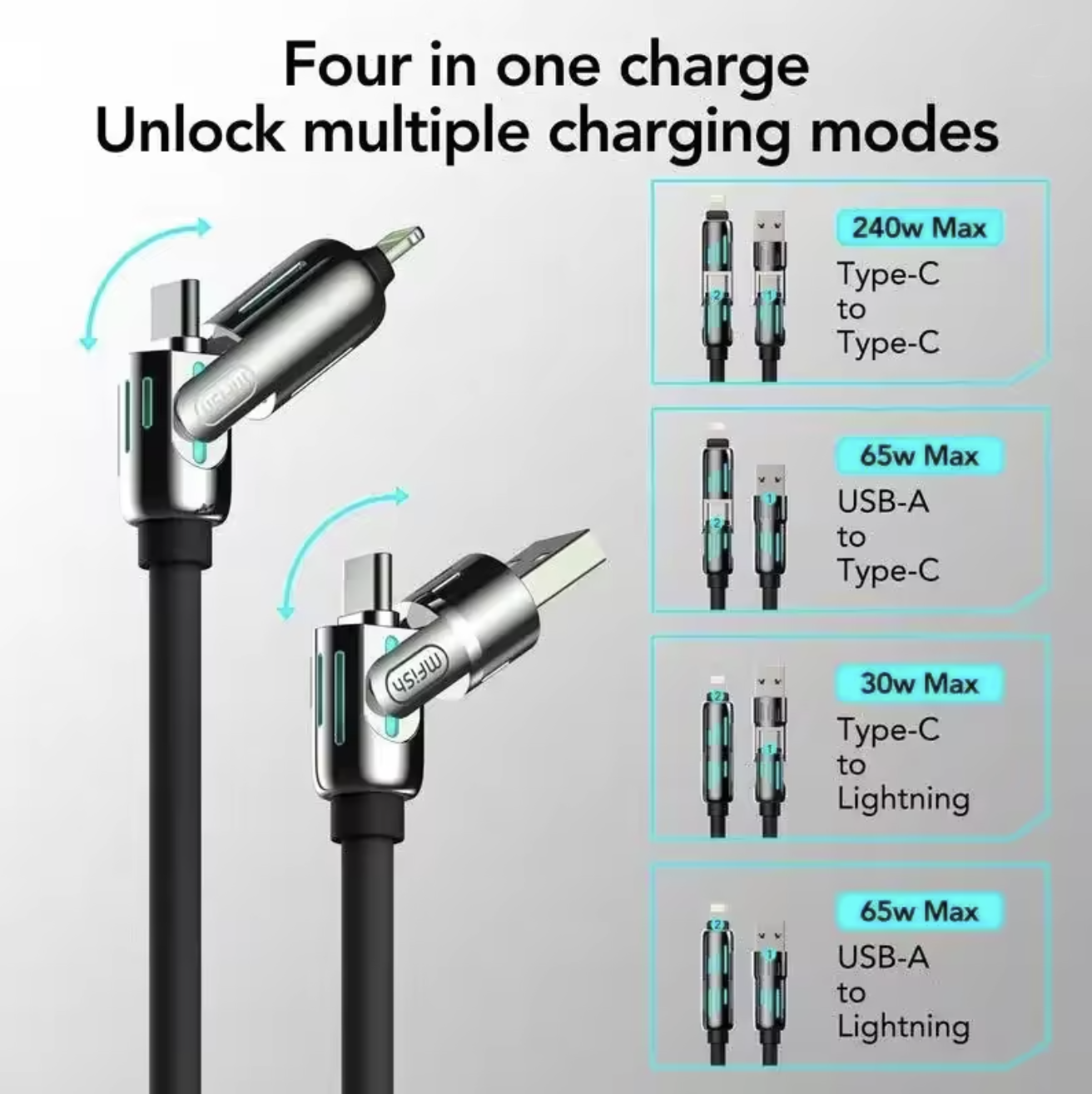Four-in-one Fast Charge Data Cable